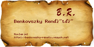 Benkovszky Renátó névjegykártya