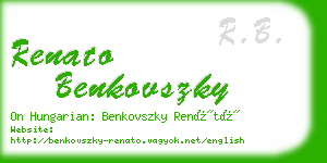renato benkovszky business card